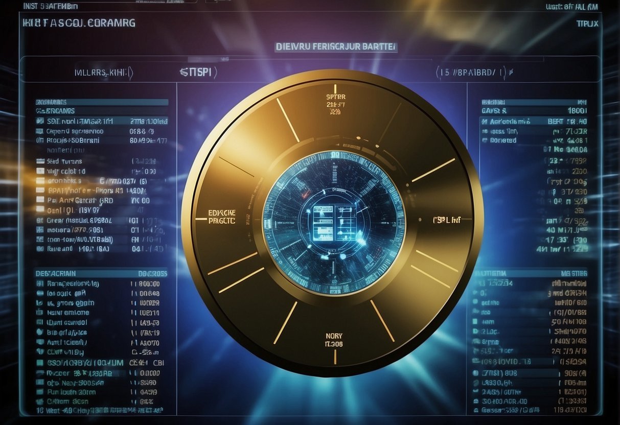 A computer screen displaying NIST and DoD data erasure standards with a secure deletion process in progress