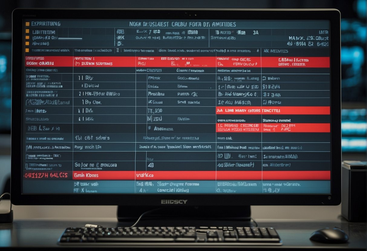 A computer screen displaying a checklist of common data erasure mistakes, surrounded by caution signs and a red "X" over each mistake